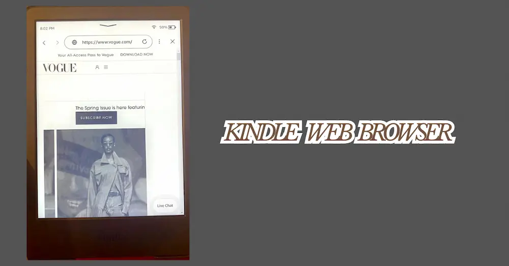 Vogue Kindle Web, main page