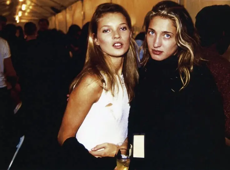 Kate Moss with Carolyn Bessette