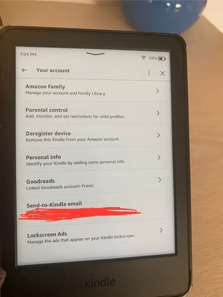 Send to Kindle email